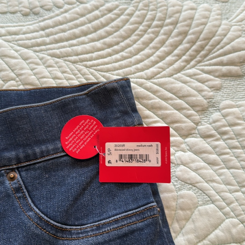 Spanx Distressed Ankle High Rise Pull On Skinny Jeans size S/P - Picture 5 of 13